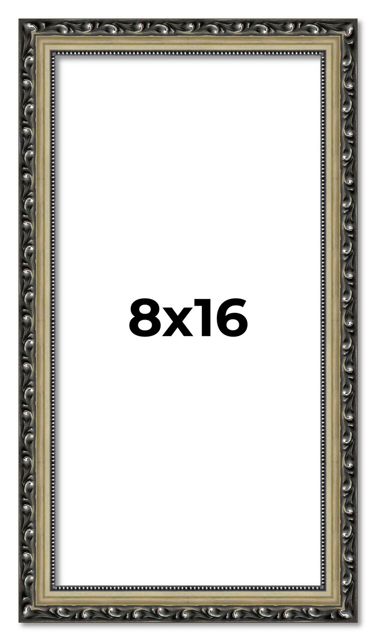 8x16 Museum-Quality Picture Frame with UV-Resistant Acrylic & Acid-Free Backing, Available in 4 Finishes - Gold, Silver, Bronze, and Black